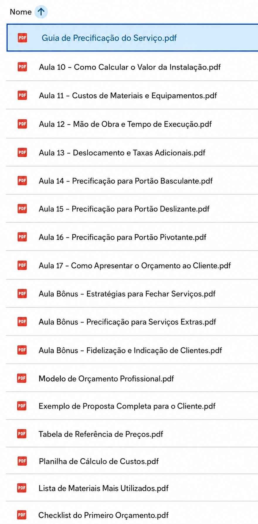 Conteúdo do curso 5